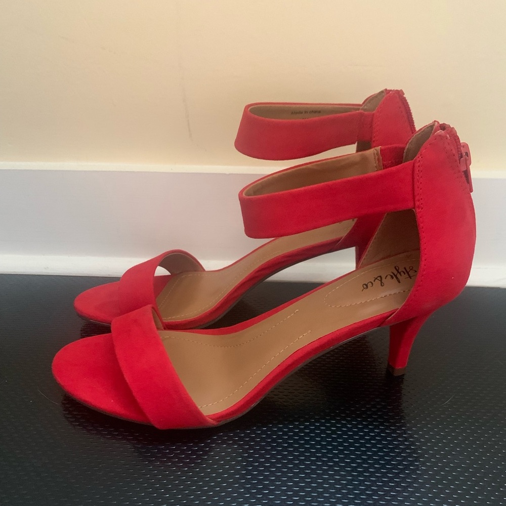 Style & Co Red Strappy Sandals, Size 9